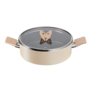 TEFAL 24CM BLOSSOM SHALLOWPOT WITH LID - BEIGE | G1677024